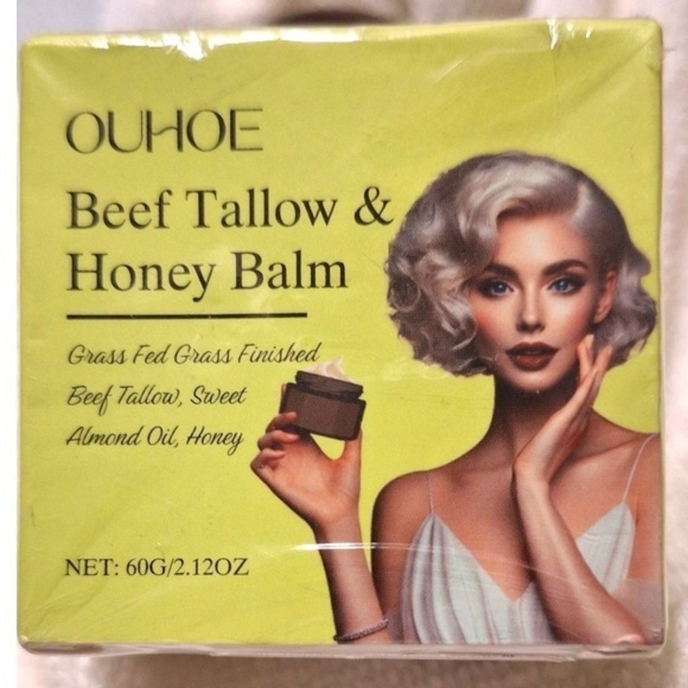 Beef Tallow and Honey Balm 60g Grass Fed Grass Finished Moisturizer Cream